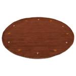 Wollen vloerkleed Gabbeh Uni rond wol - Bruin - 80 x 80 cm