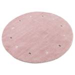 Wollen vloerkleed Gabbeh Uni rond wol - Roze - 150 x 150 cm