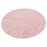 Wollen vloerkleed Gabbeh Uni rond wol - Roze - 150 x 150 cm