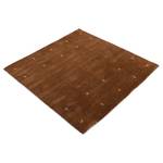 Wollen vloerkleed Gabbeh Uni Vierkant wol - Bruin - 60 x 60 cm