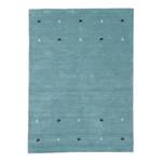 Wollen vloerkleed Gabbeh Uni wol - Turquoise - 60 x 90 cm