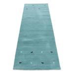 Tapis de couloir Gabbeh Uni Turquoise - 80 x 450 cm