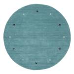 Tapis en laine Gabbeh Uni rond Turquoise - 150 x 150 cm