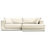 Ecksofa Grety mit Wechselbezug Webstoff Stormy: Creme - Longchair davorstehend rechts