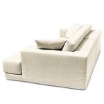 Ecksofa Grety mit Wechselbezug Webstoff Stormy: Creme - Longchair davorstehend rechts