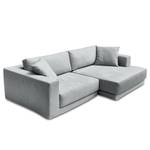 Divano angolare Grety Tessuto Stormy: grigio chiaro - Longchair preimpostata a destra