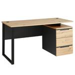 Schreibtisch Moosic mit Rollcontainer Eiche Artisan Dekor / Graphit