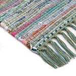 Tapis de couloir Kelim Chindi Vert - 80 x 350 cm