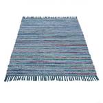 Tapis en coton Kelim Chindi Bleu - 200 x 290 cm