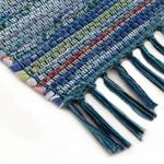 Katoenen vloerkleed Kelim Chindi katoen/polyester - Blauw - 80 x 150 cm