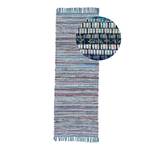 Loper Kelim Chindi katoen/polyester - Blauw - 75 x 200 cm