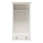 Armoire à portes battantes Akebia Pin massif - Blanc - Largeur : 91 cm