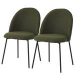 Chaises Byatt - Lot de 2 Bouclé - Acier - Kaki