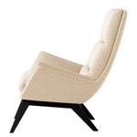 Fauteuil GARBO met houten pootjes Bouclé Stof Bony: Beige - Zwart