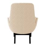 Fauteuil GARBO met houten pootjes Bouclé Stof Bony: Beige - Zwart