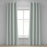 Rideaux Moroccan Tile - Lot de 2 Polyester - Crème / Bleu pétrole - Hauteur : 245 cm