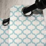 Gordijn met ringen Moroccan Tile 2 stuk polyester - crèmekleurig/petrol - Hoogte: 245 cm