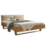 Letto in legno massello Falotta Similpelle - Beige - Abete rosso - 180 x 200cm