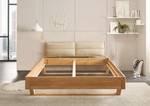 Houten bed Falotta kunstleer - beige - Vurenhout - 180 x 200cm