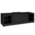 Meuble TV Casares lisse Pin massif - Noir - Largeur : 166 cm