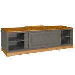 Meuble TV Casares lisse Pin massif - Gris/Pin marron - Largeur : 166 cm