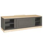 Meuble TV Casares lisse Pin massif - Gris/Pin crème - Largeur : 166 cm