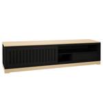 TV-Lowboard Casares Geriffelt Pinie Massiv - Schwarz / Pinie Creme - Breite: 206 cm