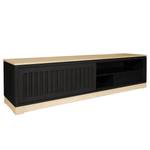 TV-Lowboard Casares Geriffelt Pinie Massiv - Schwarz / Pinie Creme - Breite: 206 cm