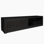 TV-Lowboard Casares Geriffelt Pinie Massiv - Schwarz - Breite: 206 cm