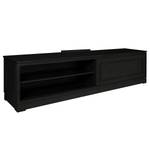 Meuble TV Casares lisse Pin massif - Noir - Largeur : 206 cm