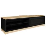 Meuble TV Casares lisse Pin massif - Noir / Pin crème - Largeur : 206 cm