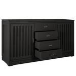 Sideboard Casares Geriffelt Typ A Pinie Massiv - Schwarz