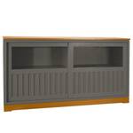 Dressoir Casares geribbeld type B massief pijnboomhout - Grijs / Pijnboomhout bruin