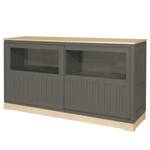 Sideboard Casares Geriffelt Typ B Pinie Massiv - Grau / Pinie Creme