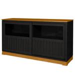 Sideboard Casares Geriffelt Typ B Pinie Massiv - Schwarz / Pinie Braun