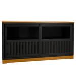 Sideboard Casares Geriffelt Typ B Pinie Massiv - Schwarz / Pinie Braun