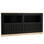 Sideboard Casares Geriffelt Typ B Pinie Massiv - Schwarz / Pinie Creme