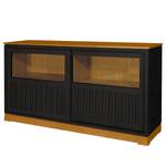 Sideboard Casares Geriffelt Typ C Pinie Massiv - Schwarz / Pinie Braun