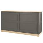 Sideboard Casares Geriffelt Typ D Pinie Massiv - Grau / Pinie Creme