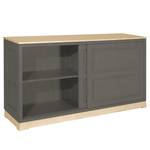 Sideboard Casares Geriffelt Typ D Pinie Massiv - Grau / Pinie Creme