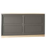 Sideboard Casares Geriffelt Typ D Pinie Massiv - Grau / Pinie Creme