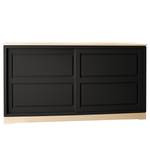 Sideboard Casares Geriffelt Typ D Pinie Massiv - Schwarz / Pinie Creme