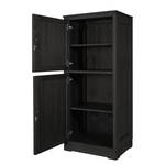 Highboard Casares Glatt Pinie Massiv - Schwarz - 2 Türen - Türanschlag links - Ohne