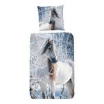 Parure en flanelle de coton White Horse Coton - Multicolore - 135 x 200 cm + oreiller 80 x 80 cm