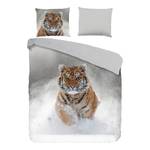 Bevertien beddengoed Snow Tiger katoen - lichtgrijs - 240x200/220cm + 2 kussen 70x60cm