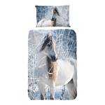 Parure en flanelle de coton White Horse Coton - Multicolore - 140 x 200 cm + coussin 90 x 70 cm