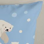 Biber-Bettwäsche Polar Bear Baumwolle - Hellblau / Beige - 140 x 200/220 cm + Kissen 70 x 60 cm