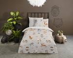 Parure de lit en coton renforcé Woody Coton - Gris - 120 x 150 cm + oreiller 70 x 60 cm