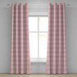 Rideaux à œillets Geometrisch - Lot de 2 Polyester - Blanc / Rose - Hauteur : 245 cm