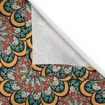 Gordijn met ringen Mandala Flowers 2 stk polyester - rood/groen/geel - Hoogte: 245 cm